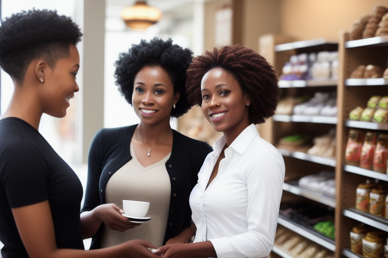 Customers supporting a Black-owned business
