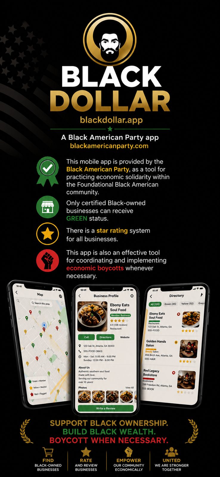 Black Dollar app promotional poster