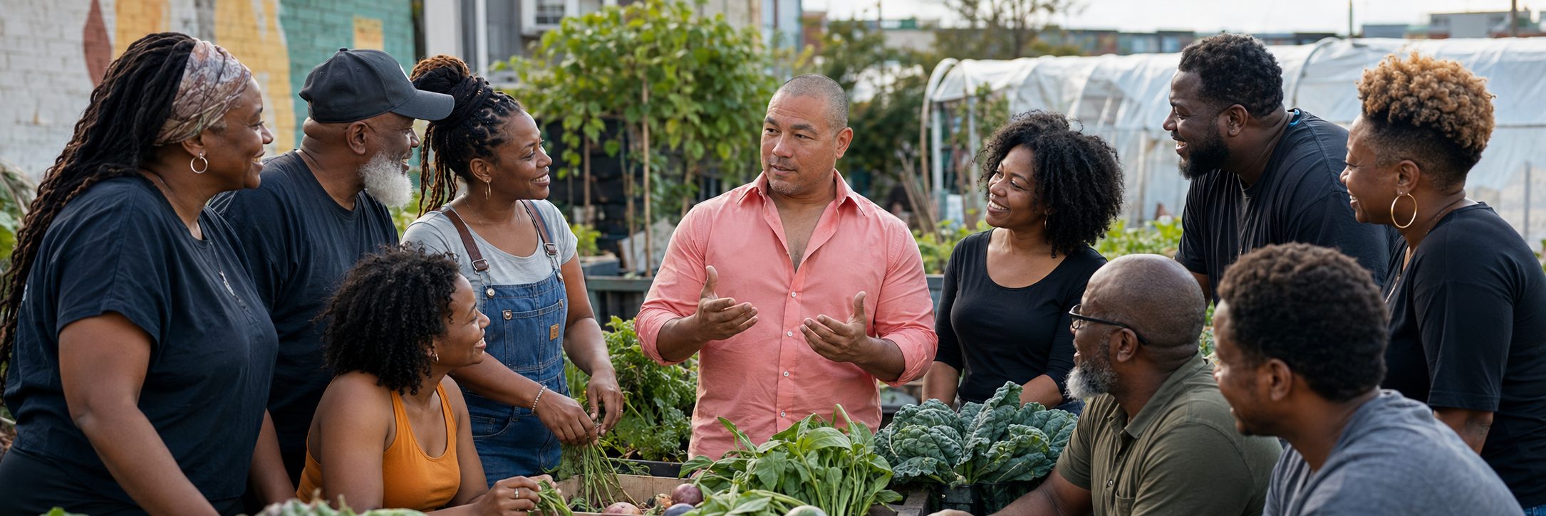 Black professionals collaborating around a table in a modern workspace